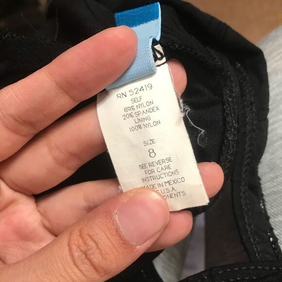 Vintage black textured square neck one piece‎ - Picture 5 of 8